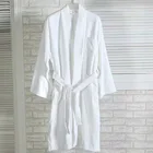 Cotton Luxury Cotton White Hotel Bathrobe Kimono Collar