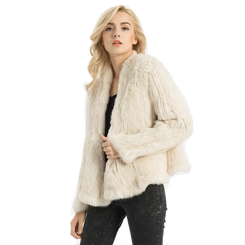 knitted rabbit fur jacket