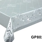 Polyester Oilcloth Tablecloth Of Golden And Silver Embossed Polyester Backing