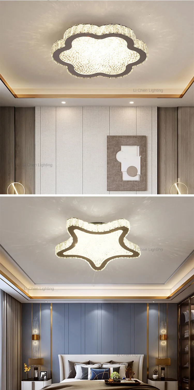 c0071 professional quality indoor decoration stainless steel crystal light led ceiling lamp-5
