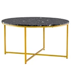 Metal Table Modern Round Black Marble Metal Legs Coffee Table For Living Room