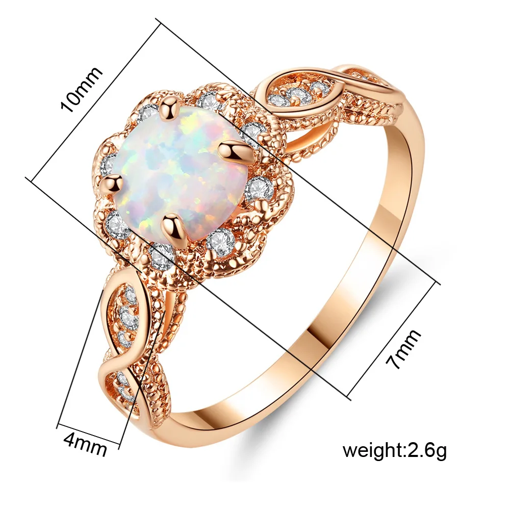 Fashion rings 2021 women personality jewelry claw setting opal ring copper accessories girls gift