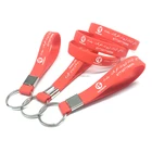 Custom Key Ring Custom Bracelet Keychain Rubber Silicon Logo Lanyard Keyring Silicone Wrist Band Key Ring Holder