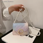 Pink New Arrive Buckle Decoration Pink Pearl Colorful Evening Handbags Crossbody Jelly Bag