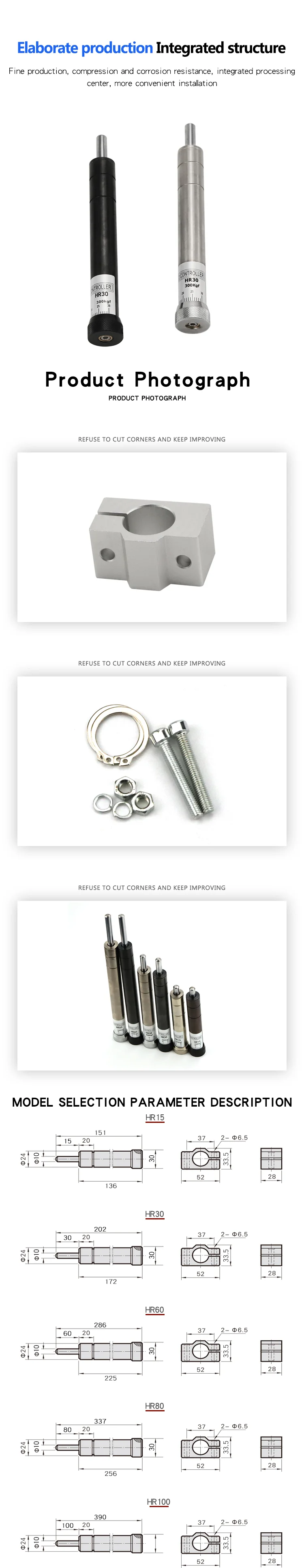 Bộ Giảm Xóc Damper, Thiết Bị Ổn Định Tốc Độ Chính Xác, Bộ Đệm Khí Nén HR/SR15/30/60/80/100/2415/2430/2460