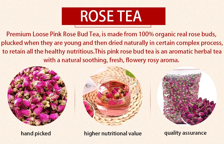 Factory Price Herbal Loose Leaf Flower Tea Dried Red Rose Buds Tea