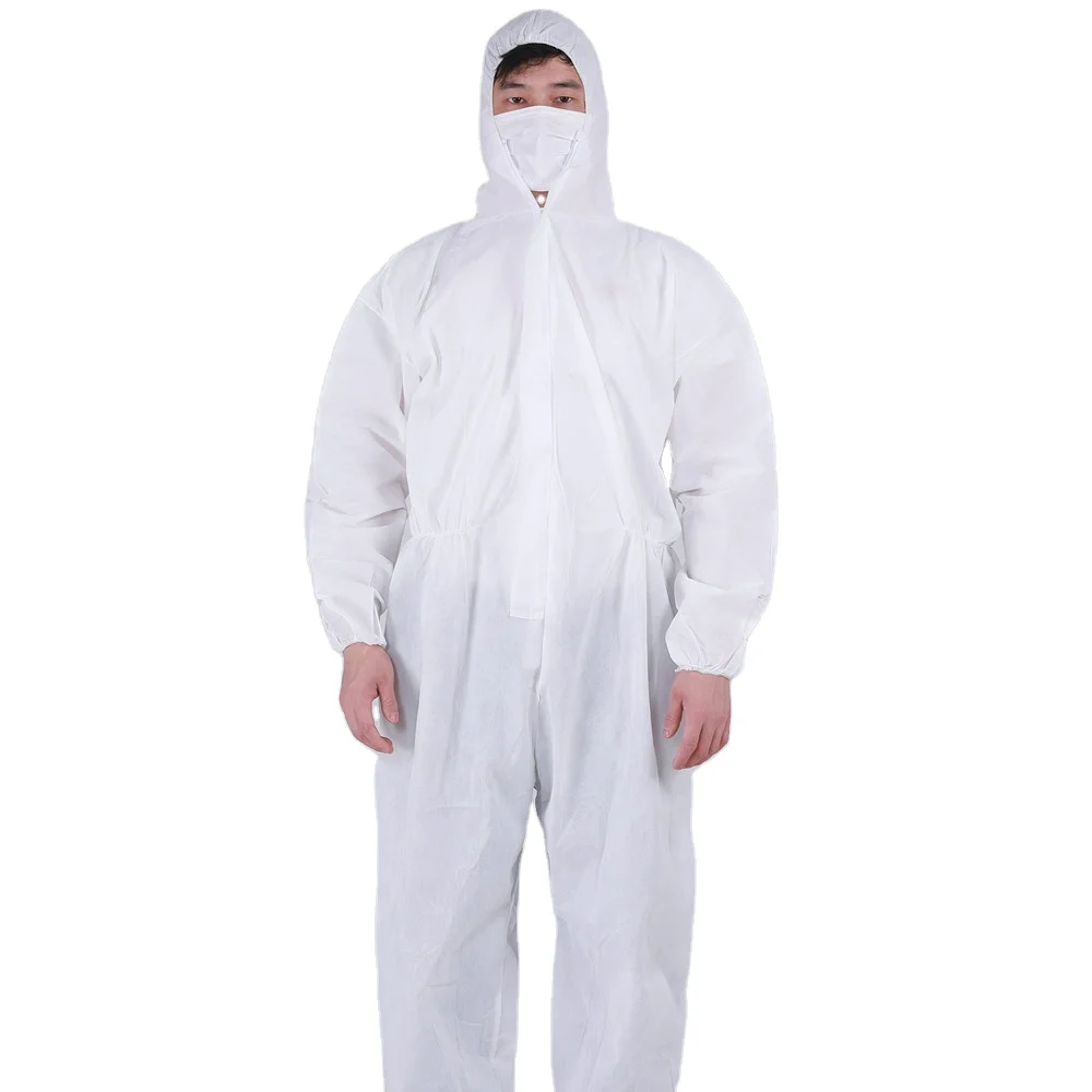 Sf Disposable Microporous Coverall In Safety Clothing White Orange