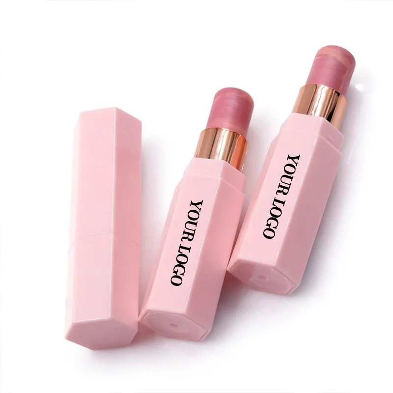 product custom logo face highlighter stick with pink gradient shimmer finish for private label beauty brands oem odm-5