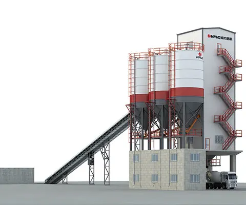 Commercial concrete mixing plant