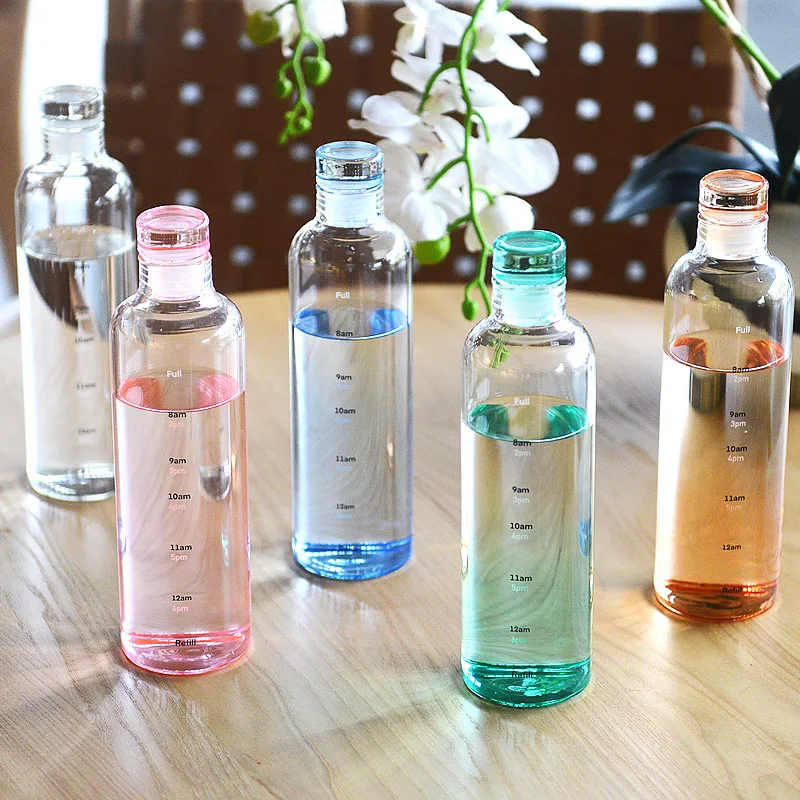 Transparent Plastic Water Bottles Creative Custom Logo Water Bottle With Portable Rope Travel Tea Cup