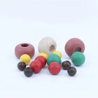 Wholesale Natural 10MM Round Wooden Teether Beads Keychains Custom Hexagon Wooden Wood Beads For Jewelry Making