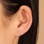 Studs Earrings Earrings Gemnel Minimalist Charm Jewelry Delicate Brass Bar Shiny Bar Studs Earrings Gold