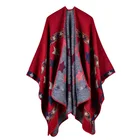 Long Style Ladies Double Side Warm Long Poncho Shawl Knitted Scarf Shawl