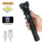 Torches Led Cheap Super Bright XHP70.2 Zoom Torches High Power USB Rechargeable Tactical P70 LED Flashlight