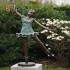 Hand Made Custom Hand Made Metal Girl Crafts Life Size Brass Bronze Ballet Dancer Sculpture Statues