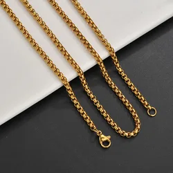 Stainless Steel Jewelry Set Curb Franco Paperclip Ball Figaro Herringbone Rope Snake 18K Gold Plated Link Chain Necklace For Men