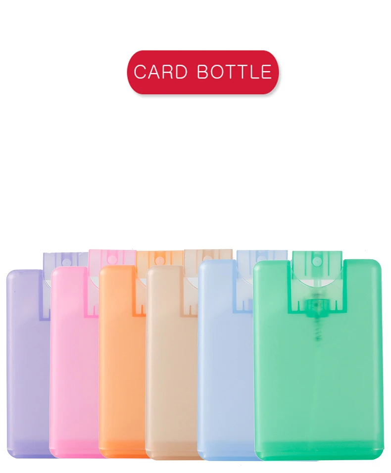 Screen Printing OEM Colored 20ml Plastic Credit Card Flat Spray Bottle Alcohol Sprayer Empty White Credit Card Perfume Spray