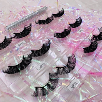 Best Selling false eyelash Synthetic Lashes 25mm Faux 5d 3d Mink Eyelashes 3D Silk Russian Strip Eyelash Vendor