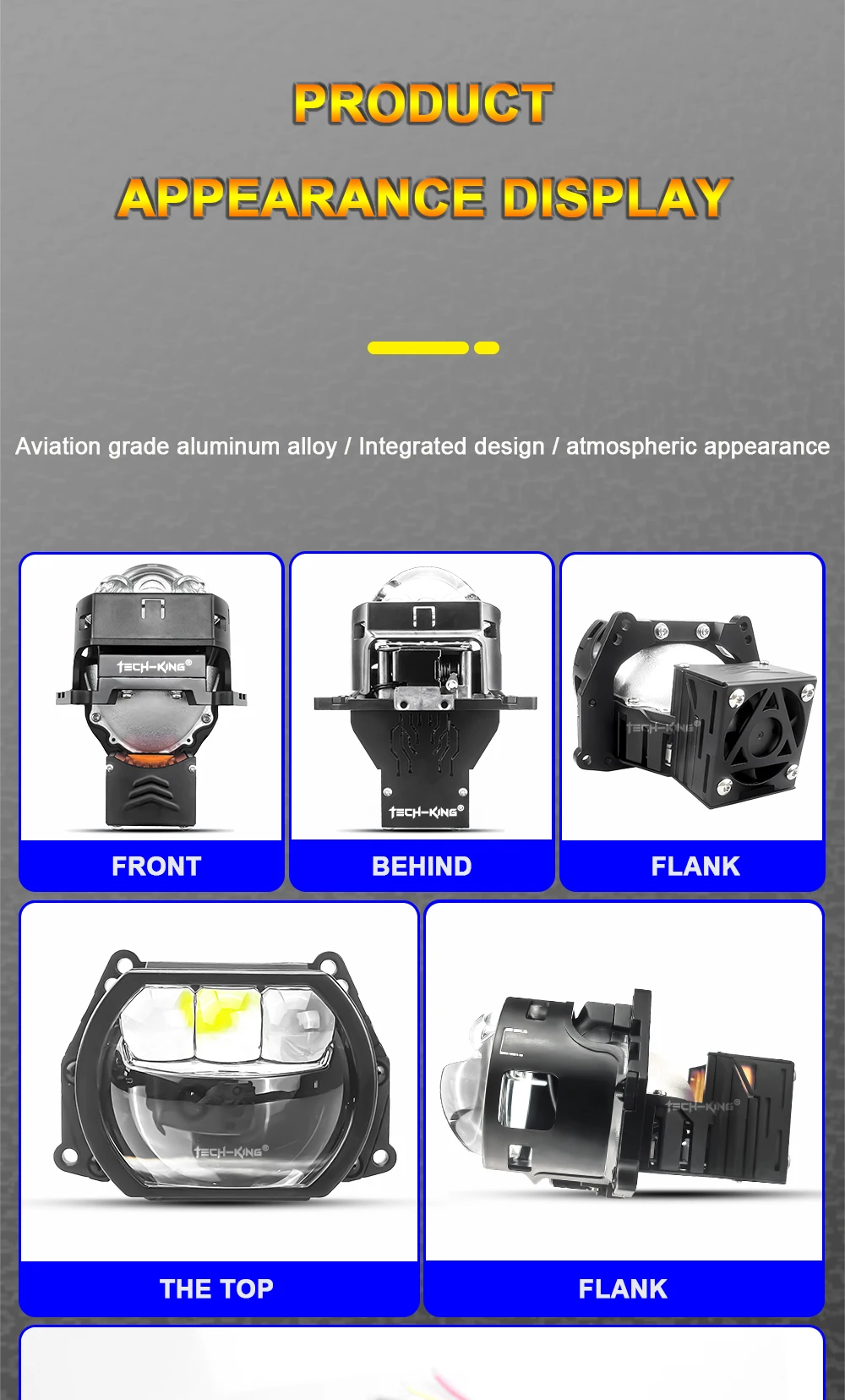 Car LED headlights double lens 3 inch square three direct laser light super bright 90 watt high power H7 H11Projector headlights