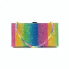 Handbag Crystal 2021 New Design Hot Selling Colorful Rainbow Handbag Ladies Rainbow Crystal Crystal Bag