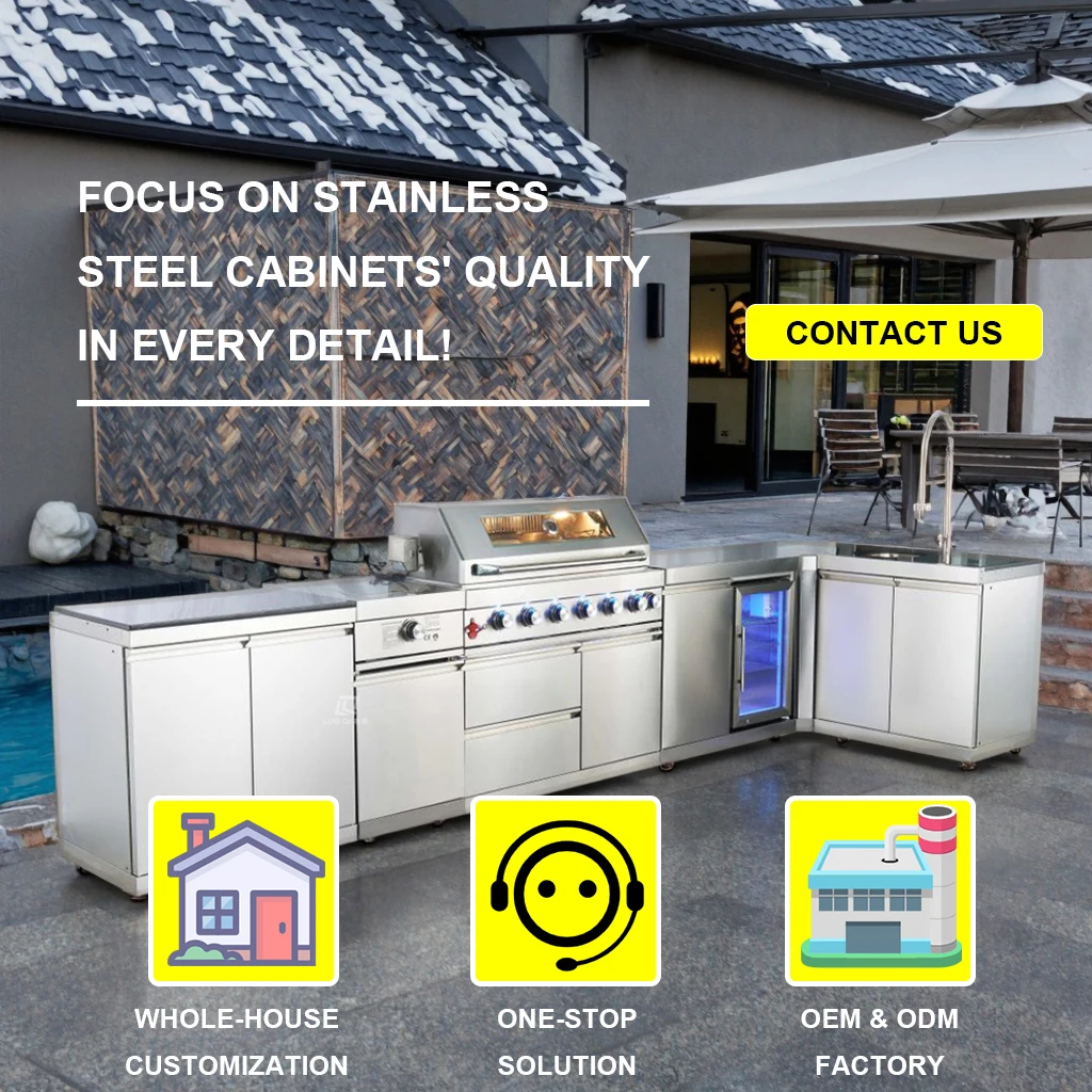 product modular black lpg gas barbecue grill with fridge for outdoor kitchen or garden use-14