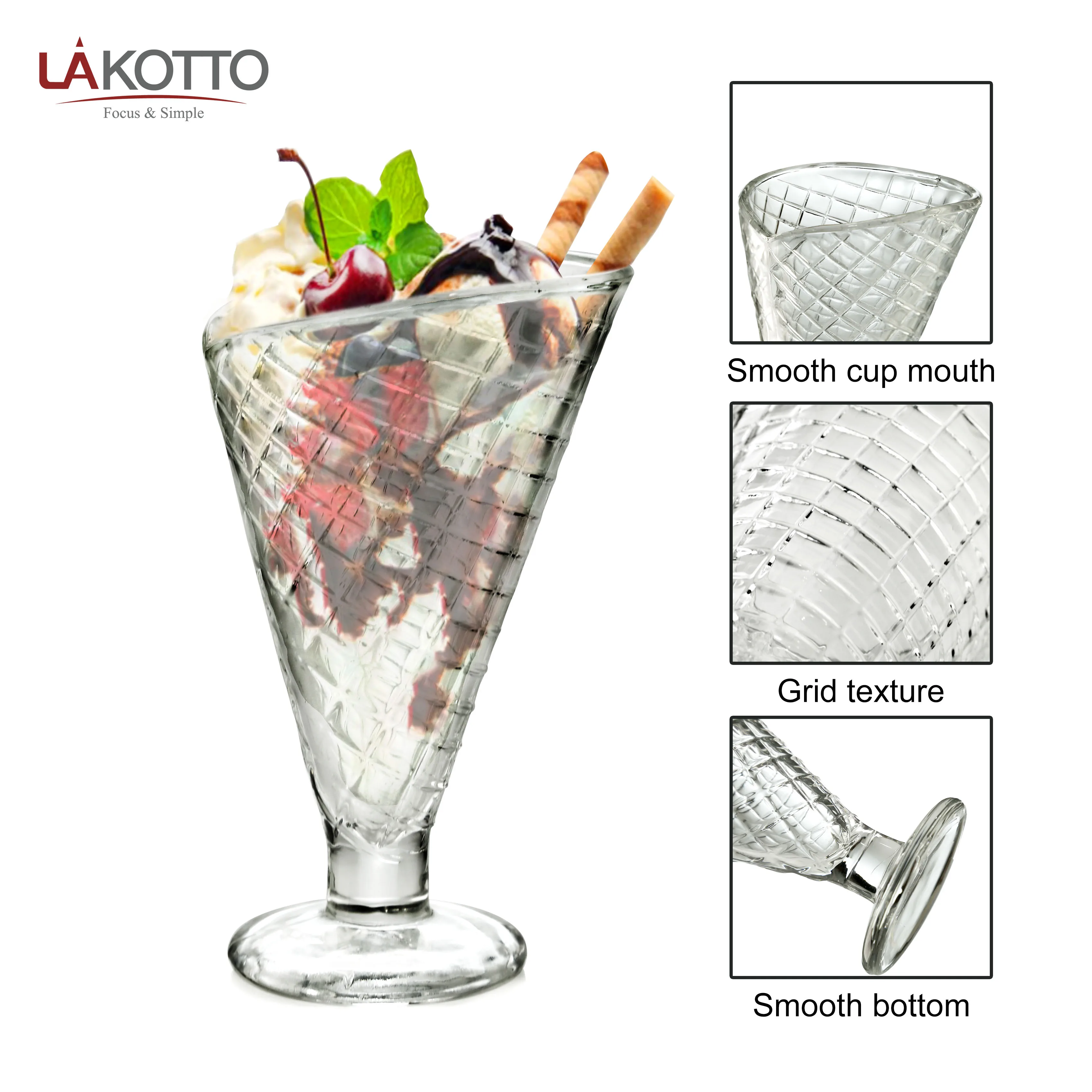 Factory Hot Selling Transparent Glass Cup Salad Cup For Holiday Gift