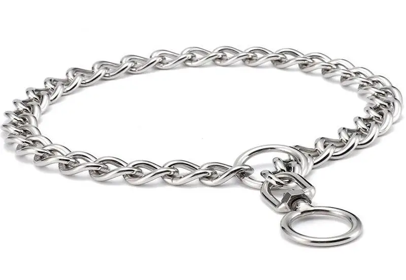 10.6MM/15MM/19MM Width Pet Collars Dog Chain Stainless Steel P Chain Rotating Buckle Choke Dog Chain for Medium and Large Dog