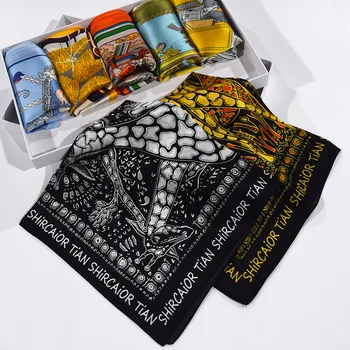 Wholesale 53*53cm Square Silk Scarves European Style Pattern Printed Silk Scarf for Woman