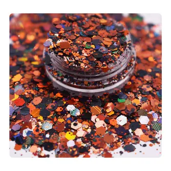 2019 Top sale Halloween usage glitter Black and orange mixes chunky glitter