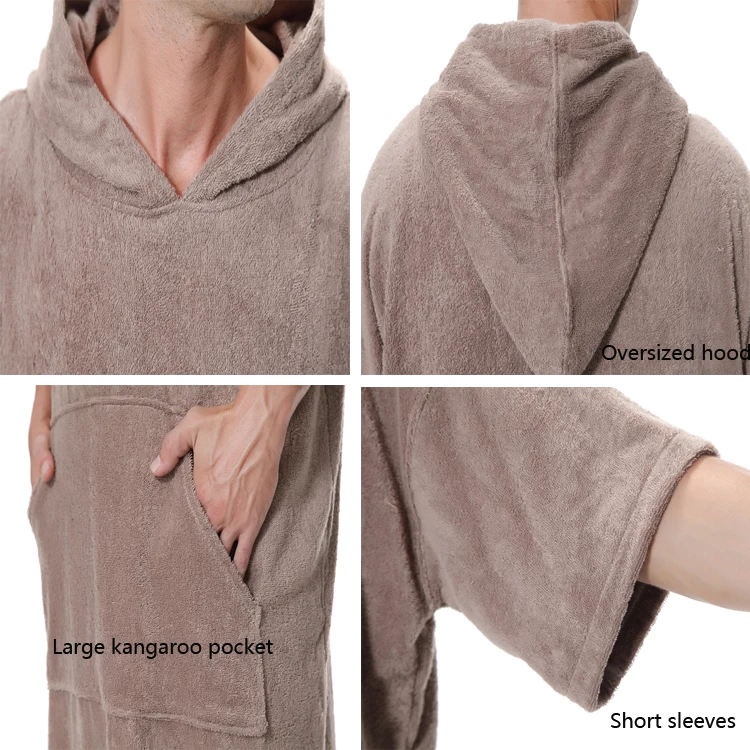 Adult poncho towel oversized changing robe for men women custom surf poncho towel with hood