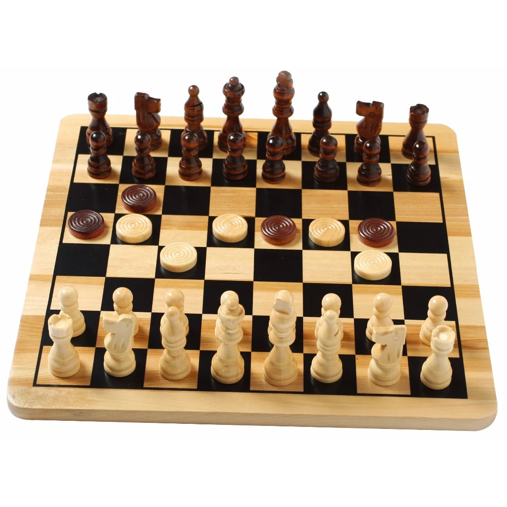 Casual Pieces Colored Wooden Sets Chess Board