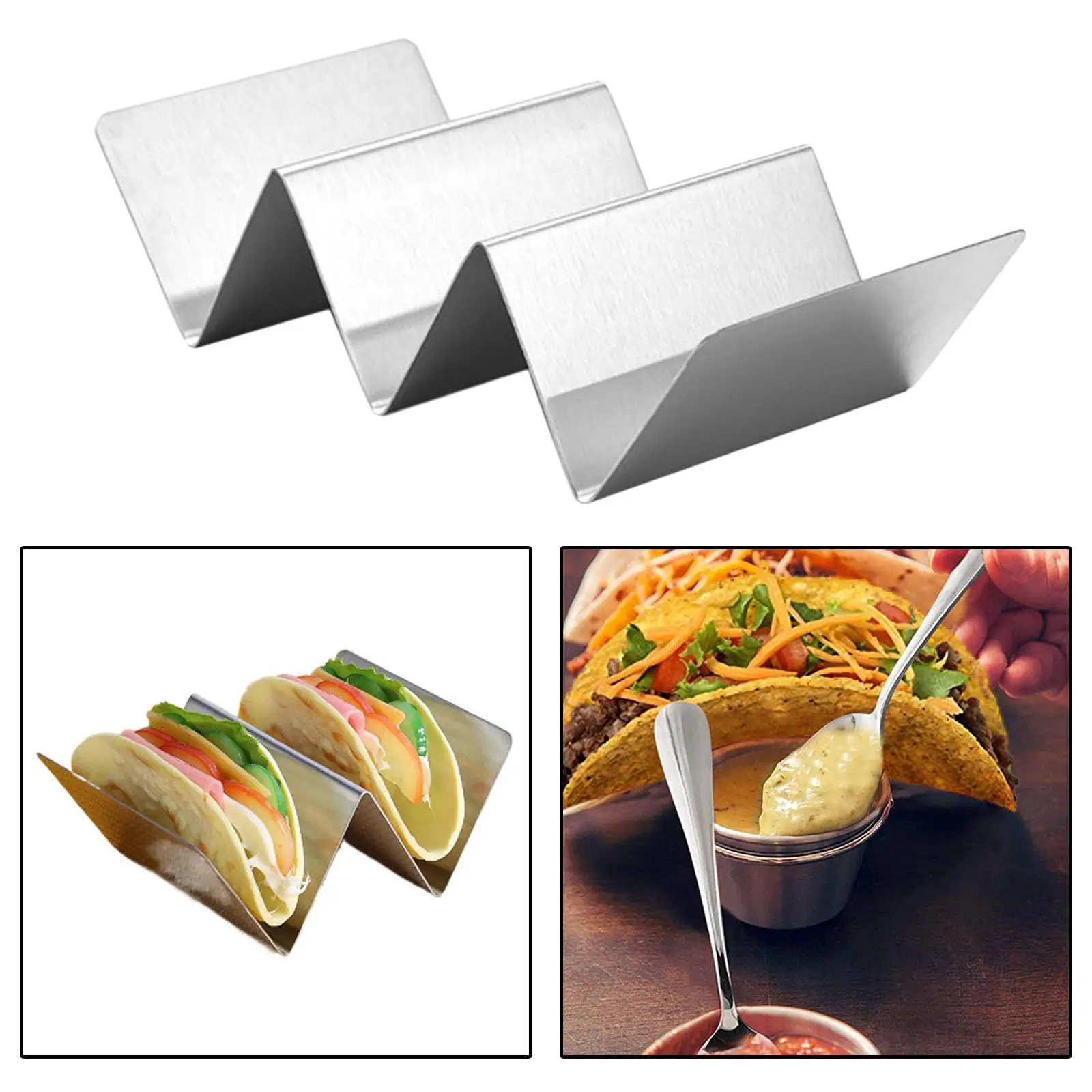 Stainless Steel Taco Holder Stand Server for Mexican Pancakes Tortillas Mexican Stylish Pancake Rack Tortilla