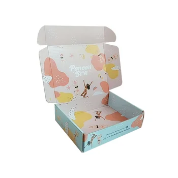 Custom Logo  Luxury Makeup Printed Corrugated Clothing Pink Shipping Box Gift Box