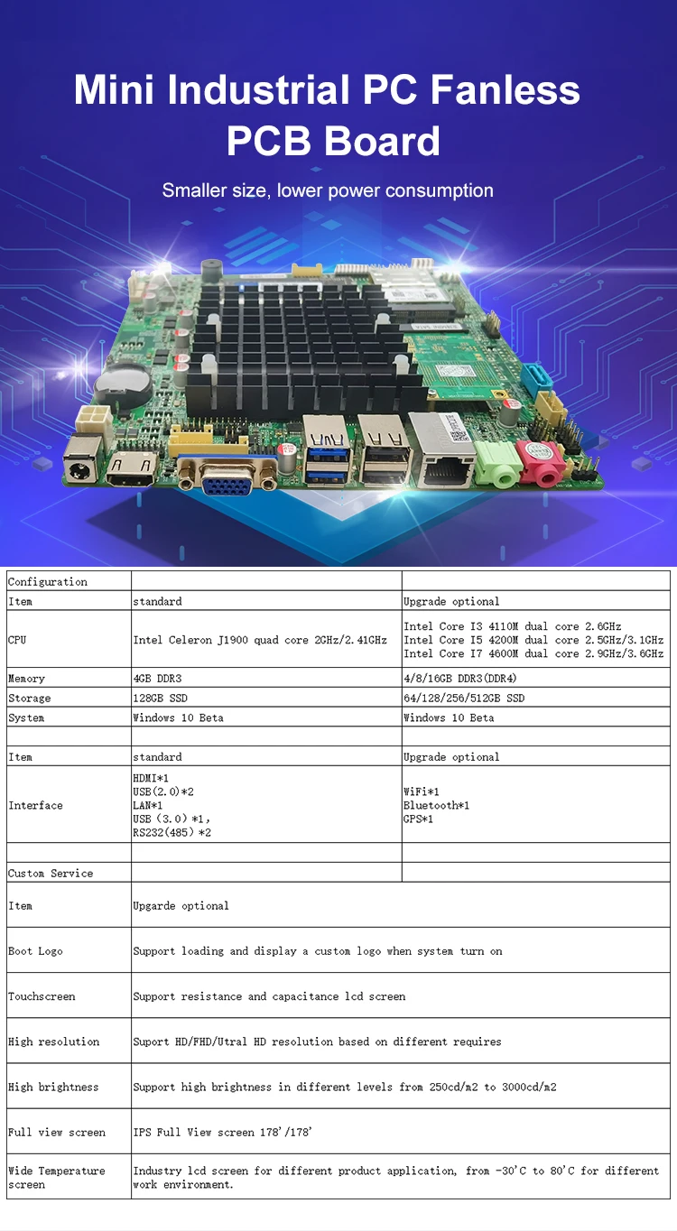 New 18.5 Inch TFT-LCD Capacitive Touch Screen Industrial Tablet PC with VGA/USB/LAN/HD-MI Interfaces J1900 X86 All-in-One