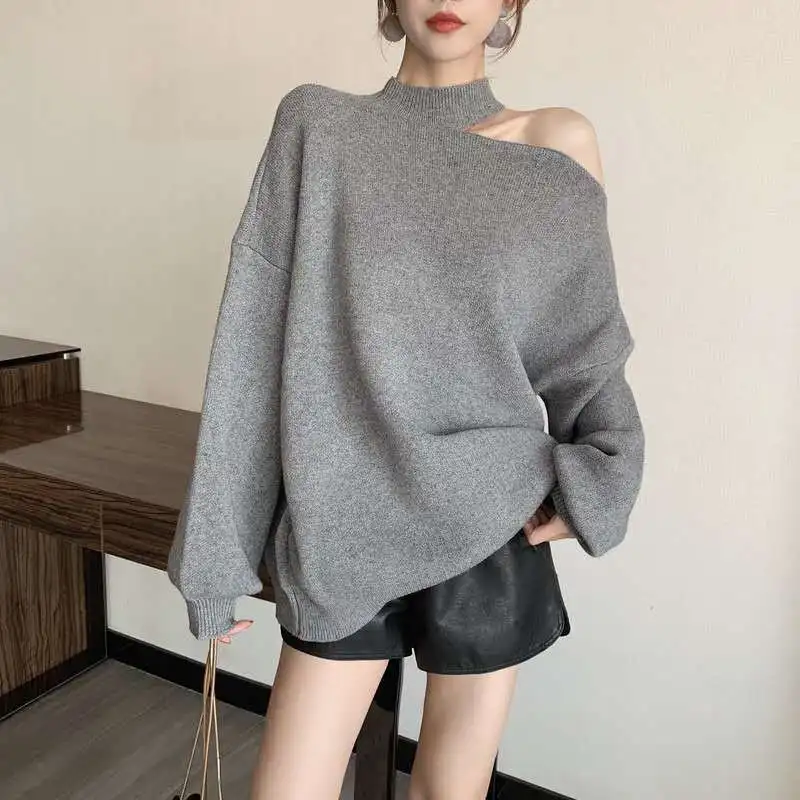 Jersey Sexy De Punto Para Mujer,Jersey De Cuello Alto,Color Sólido,Talla  Grande,Novedad De Invierno - Buy Plus Tamaño Suéter De Las Mujeres,Color  Sólido Jersey De Cuello Alto Para Damas,Nueva Moda Sexy Jersey Para