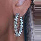 Zirconia Hoop Iced Out Bling Cubic Zirconia Women Jewelry Silver Plated Full Heart Cubic Zirconia Hoop Earring