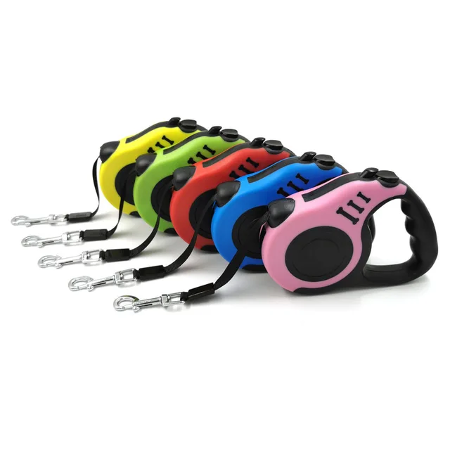 Multiple Colors with Bone Shape Print 3M and 5m Long Retractable Dog Leash