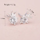 925 Silver Gemstone Silver Stud Earring 925 Customised Minimal 925 Silver Gemstone Crown Stud Earring
