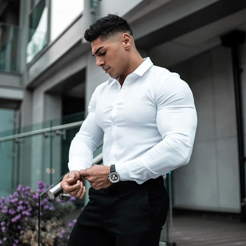 Muscle Men Fitness Long-sleeved Elastic 