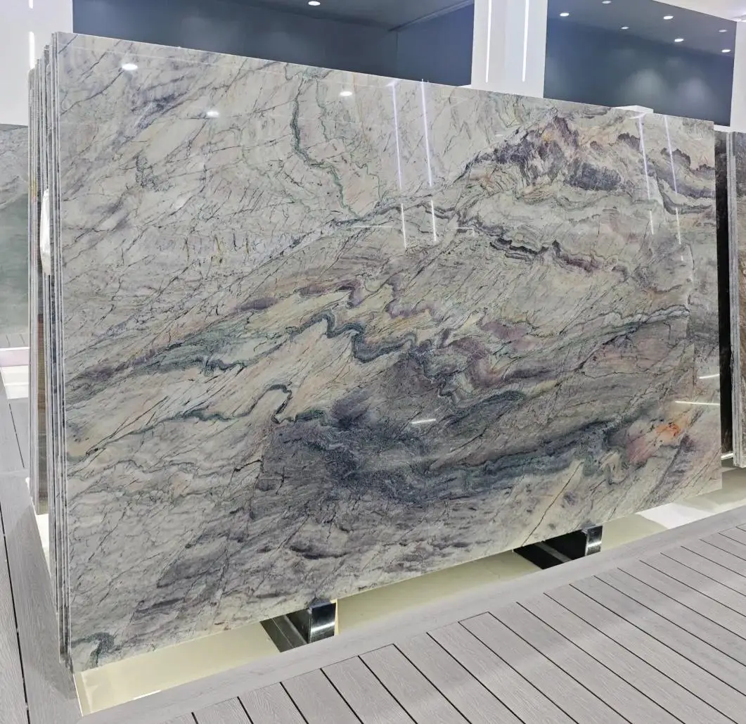 product modern natural silk road grey marble luxury stone countertop indoor kitchen island bar counter vanity tops table tops design-1