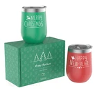 12oz Stainless Steel Insulated Wine Tumbler Cup For Christmas And New Year Gift