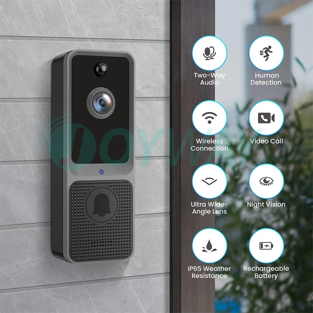 Smart Visual Intercom Night Vision Ai Home Monitor Security Door Bell Waterproof Video Doorbell Camera