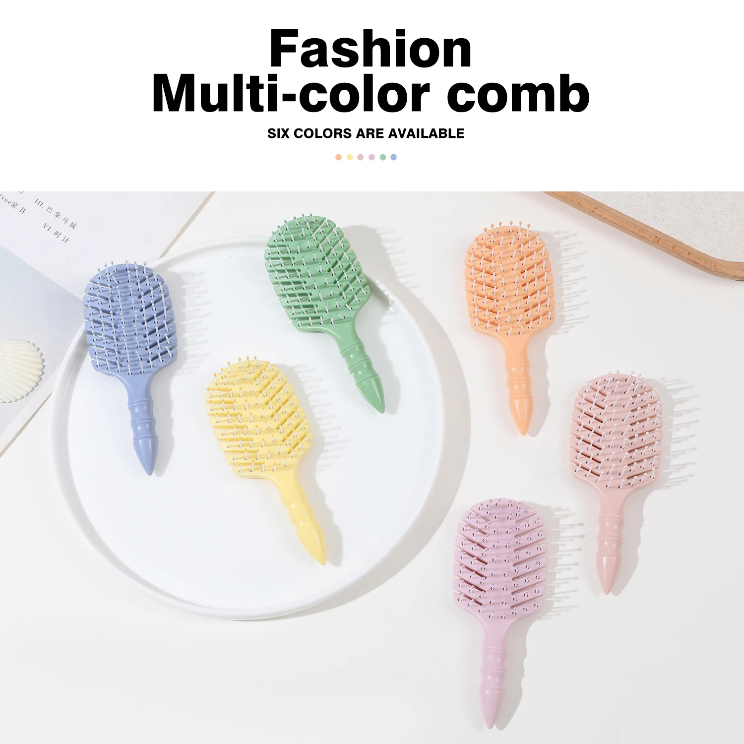Professional Salon Hair Brush for Kids Macaron Color Hollow Design Oval Shape Nylon Material Custom Logo Massage Hair Brush manufacture