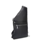 Leather Vest With Black Genuine Leather Chest Vest Bag For Men With Zipper And Front Pocket