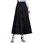 Skirt Long Satin Women Summer Skirt High Waist Solid Flared Long Denim Skirt Ladies Long Satin Skirt