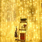 Light String White String Lights Curtain Fairy Light 300Led Warm White String Light 3X3M For Diy Home Decoration