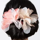 Chiffon Flower Hair Clip 2PCS Newborn Colorful Chiffon Petals Poppy Flower Hair Clip Women