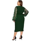 Summer For Women Summer Party Sexy Mesh Sleeve Streetwear Dresses Long Sleeve Lace Plus Size Dresses For Women