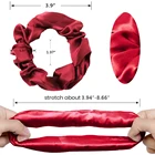 Hair 100% Silk Scrunchies For Hair Wine 12 Pure Silk Hair Ties Ropes For Women Girls Elasctic Soft