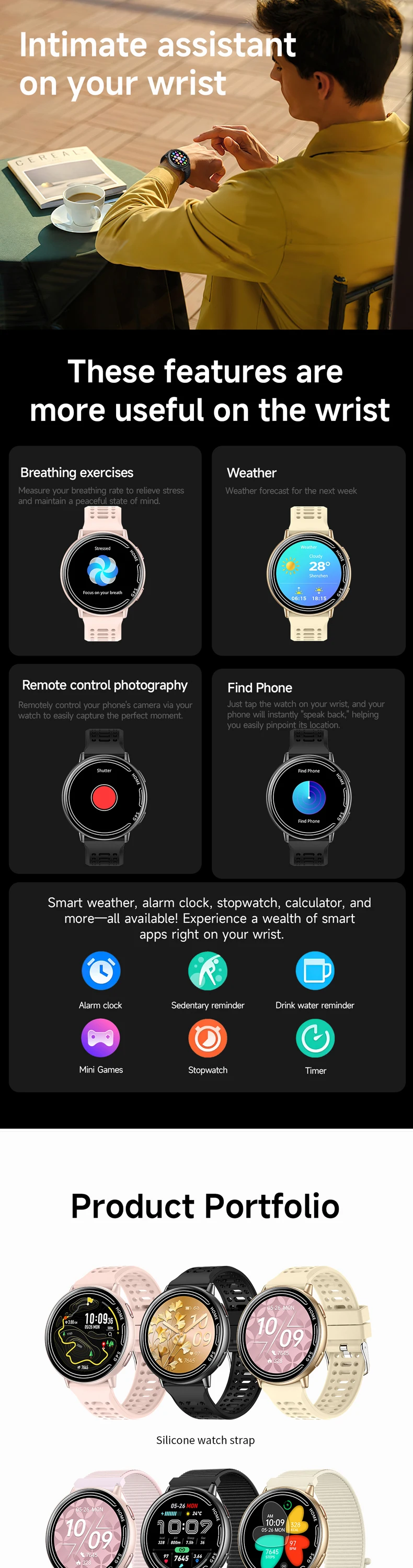 product 2026 smart watch kc100 1atm waterproof 139 inch color screen fitness heart rate answer call dafit smartwatch gps women men-5